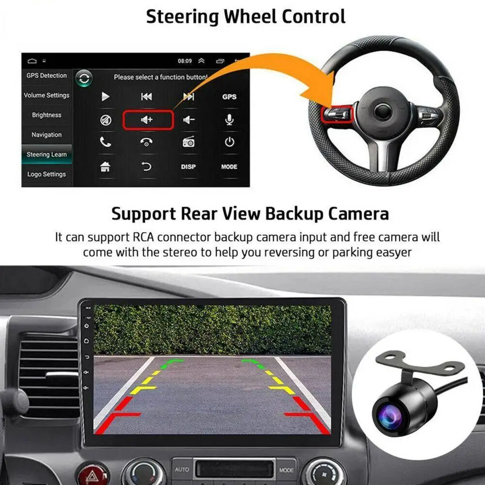 2+32G Car Radio for Civic 2006-2011 10 inch Android13 Touch Screen Stereo fit for Carplay/Android Auto/SWC/WiFi/GPS Navigation