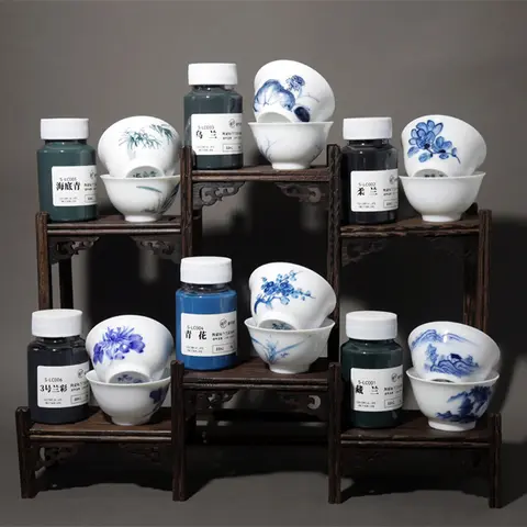 40ml/80ml Keramisk Underglasyr Färg Blå Färg Vatten Material Blått och Vitt Porslin Gör-det-själv Blå Keramik Pigment Keramikverktyg 8 best sales Keramikunderglasyr - №3