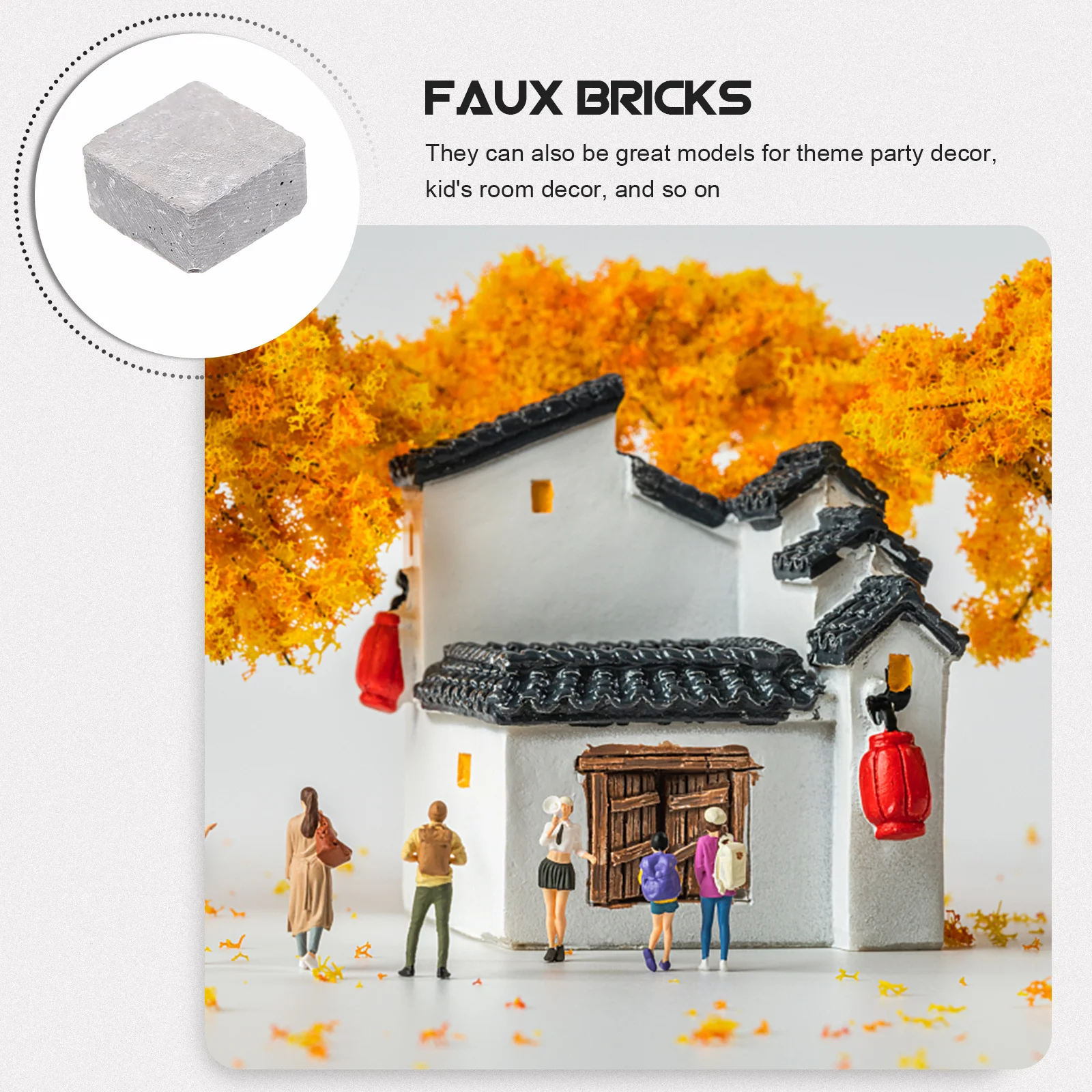 280 szt. Realistyczne mini cegły z gliny do modelowania krajobrazu, dekoracji stołu z piaskiem DIY, architektury, budowy, wystaw, pokoju dziecięcego