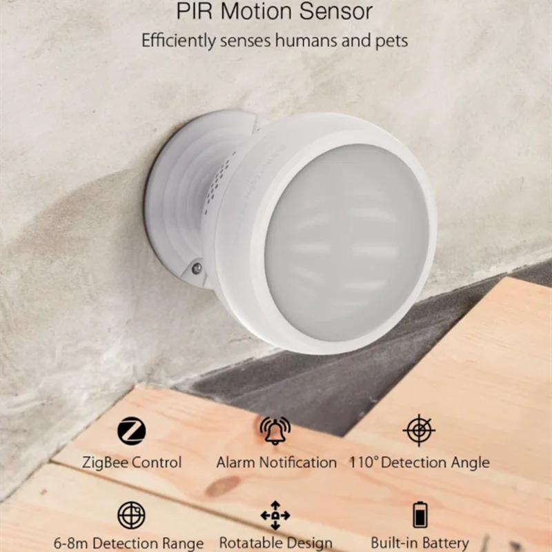 Glomarket Tuya ZigBee Wireless PIR Motion Sensor Detector Home Automation Smart Infrared Detector Security Burglar Alarm Sensor