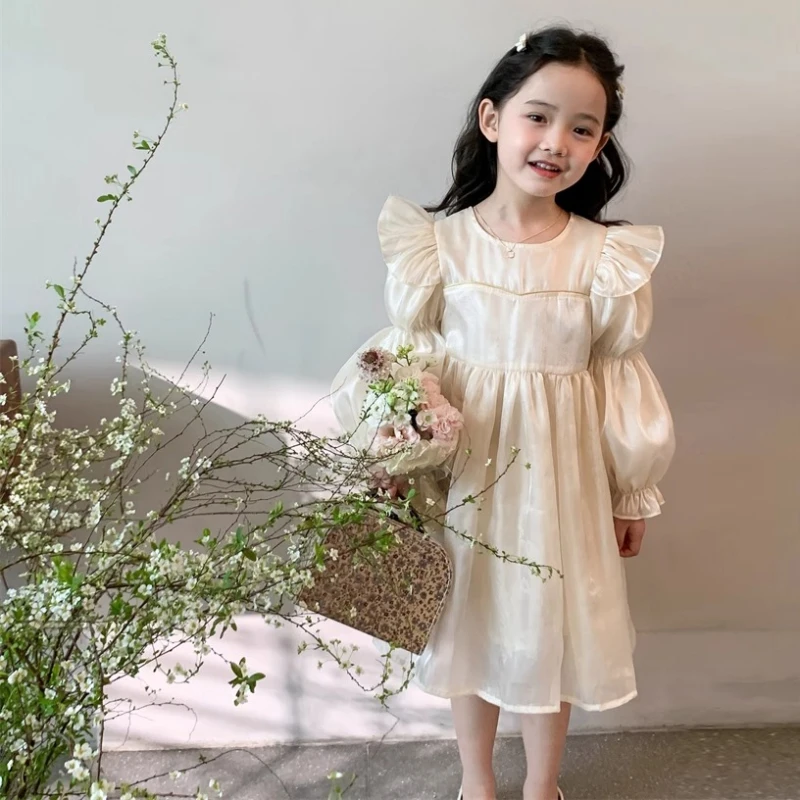 Spring Autumn Baby Girl Long Sleeve Dresses Kids Cute Princess Dress Children Splicing Princess Dress Vestido 1-8T