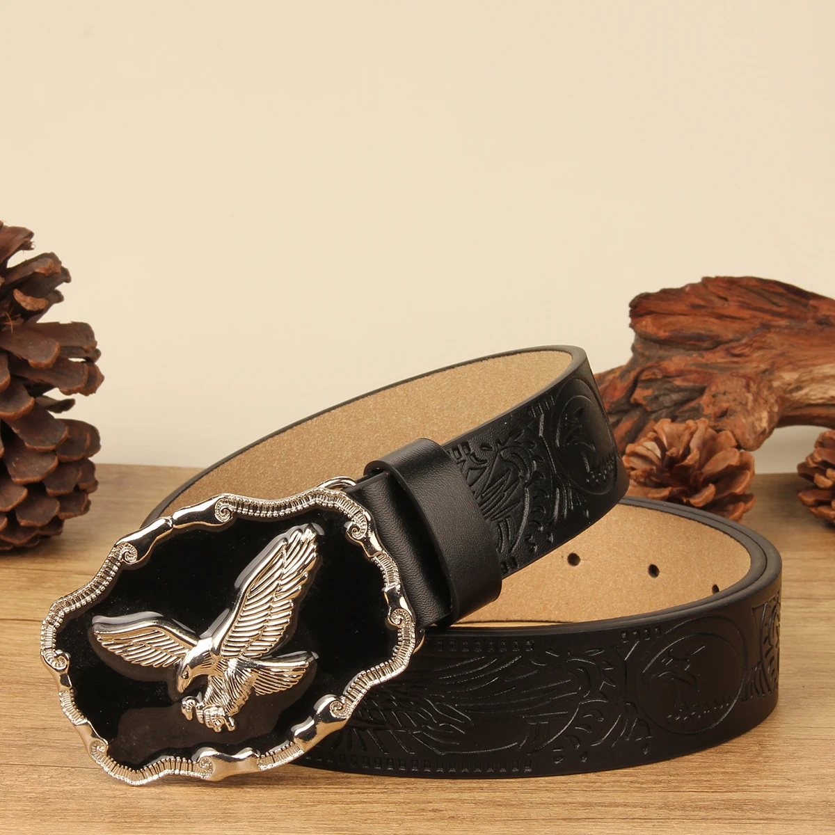 Мужской и женский джинсовый стиль в западном стиле с коровьей головой шириной 3,7 см, модный ремень с гладкой пряжкой и принтом, ремни