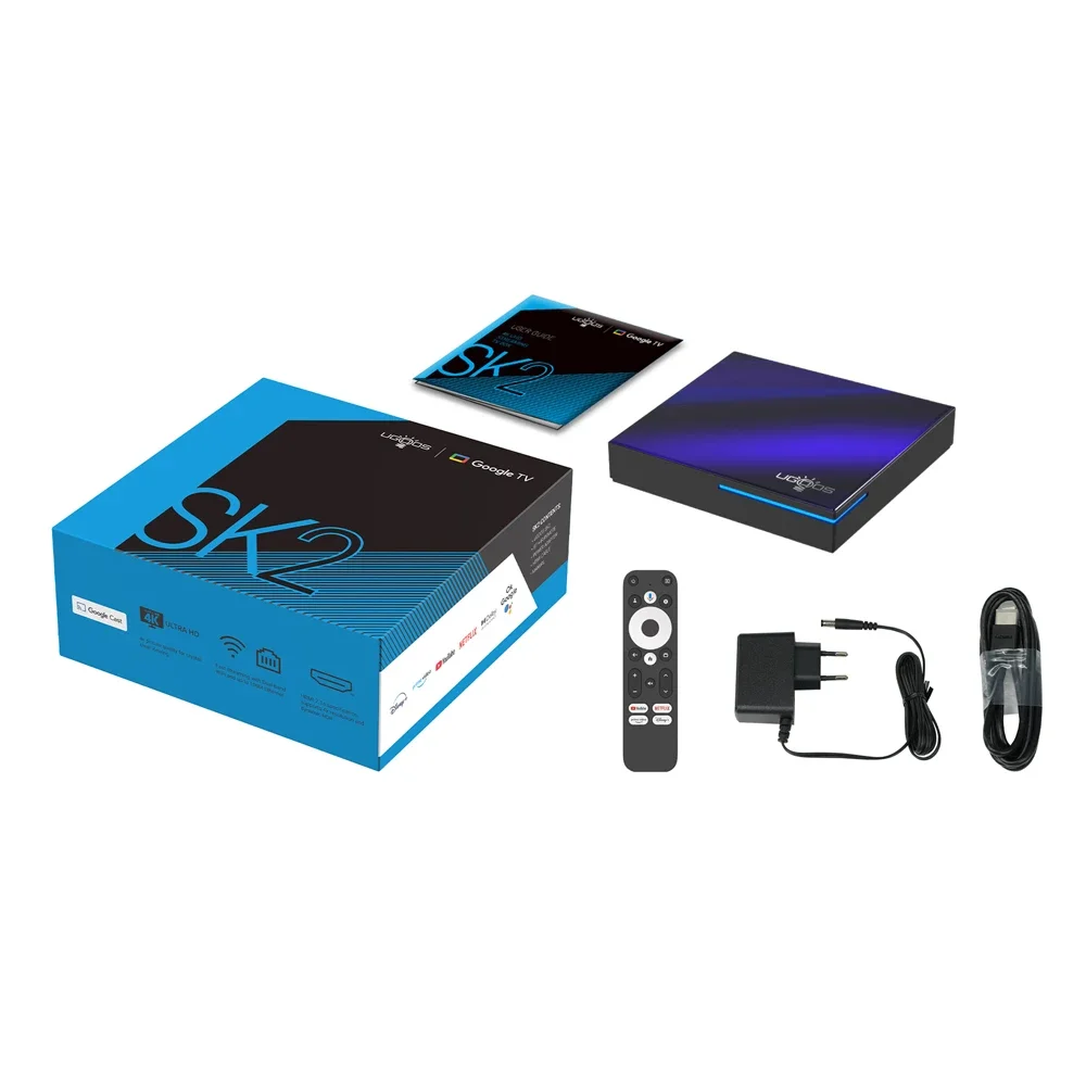 Ugoos SK2 decodificador 4K certificado por Google ARM Cortex-A55 Realtek RTD1325 Wifi6 BT5.2 Android 12,0 4GB 32GB Smart TV Box 2025