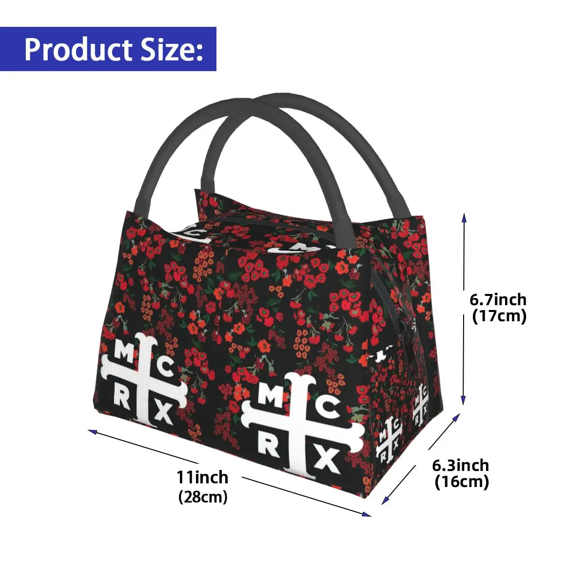 My Chemical Romance Band Insulated Lunch Bag for Women Picnic Storage Food Boxes Container Cooler Thermal Lunch Box Tote