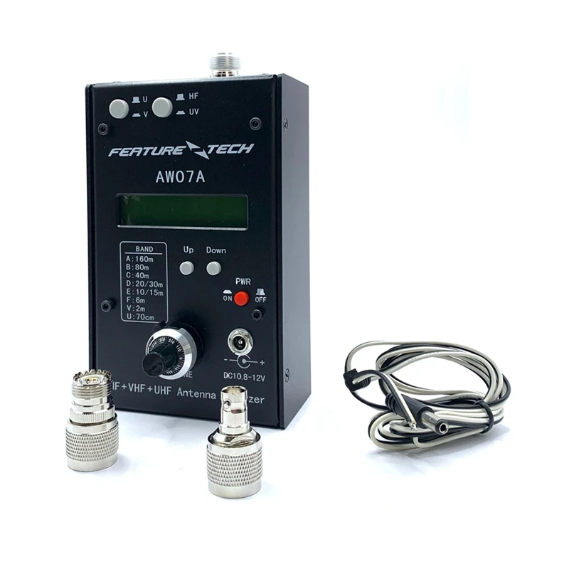 HF/VHF/UHF AW07A 1.5-490MHZ 160M Multiband Antenna Analyzer SWR Antenna Meter Tester RF Impedance Antenna Analyzer