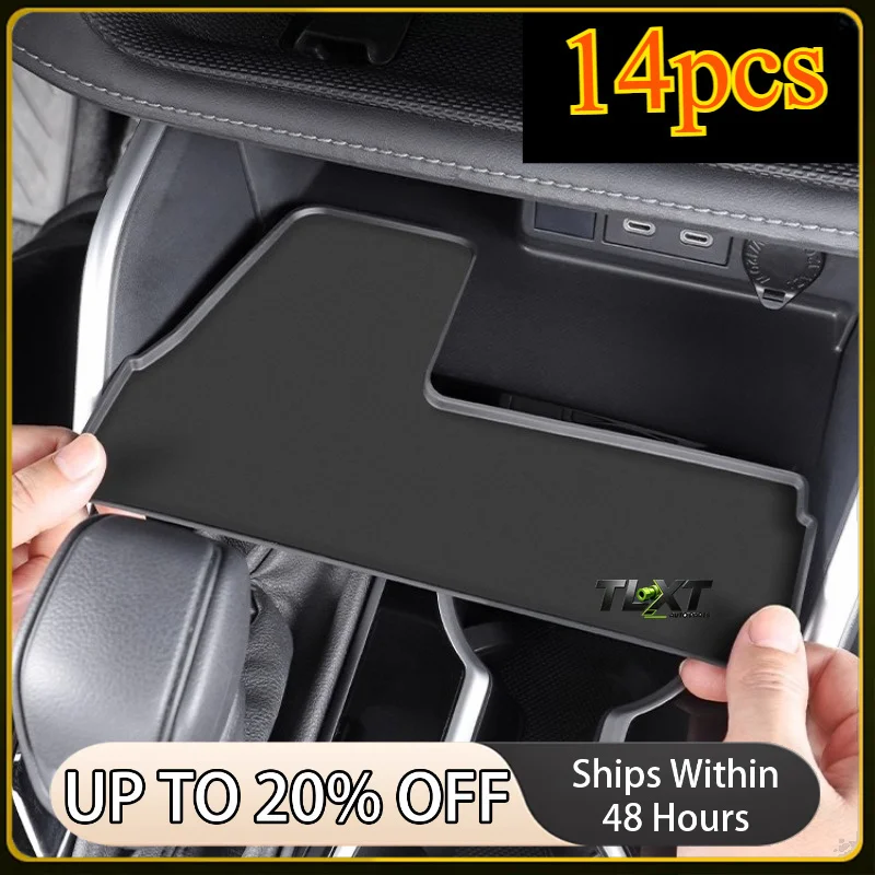 For Toyota Highlander/Crown Kluger 2024: 14-Piece Eco TPE Interior Set - Custom Storage Trays + Door Pocket Liners (OEKO-TEX)​​