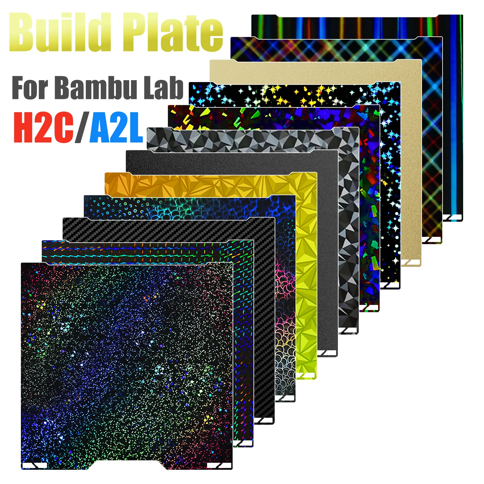 For Bambu Lab A2L H2C Build Plate 335x325mm Resistant to High Temperatures Easy Installation Durable Wear-Resistant PEI PET PEO