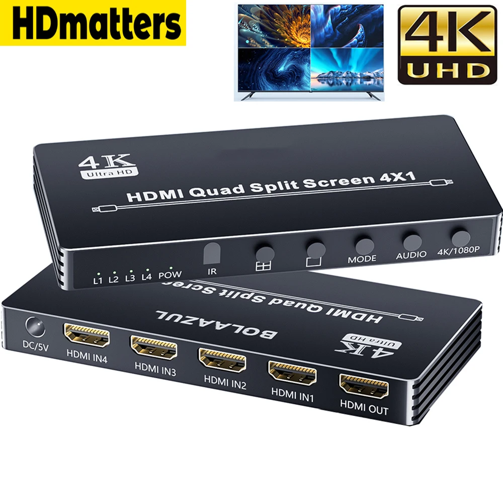 Multi Screening na AliExpress: Najlepszy 4K HDMI Multiviewer 4x1 do pracy i rozrywki