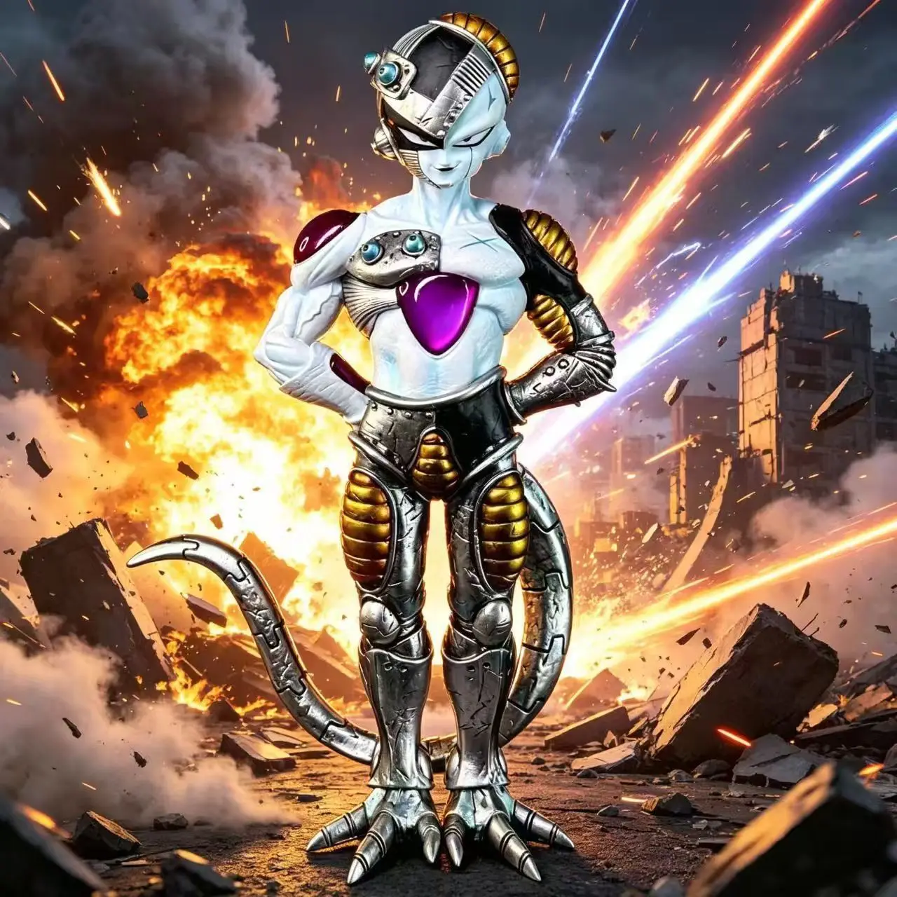 Figura de Anime Dragon Ball Mecha Freeza de 21 cm/8,27 pulgadas, Figuras de Acción de Freeza, Estatua de Freezer, Modelo Coleccionable, Juguetes, Regalos