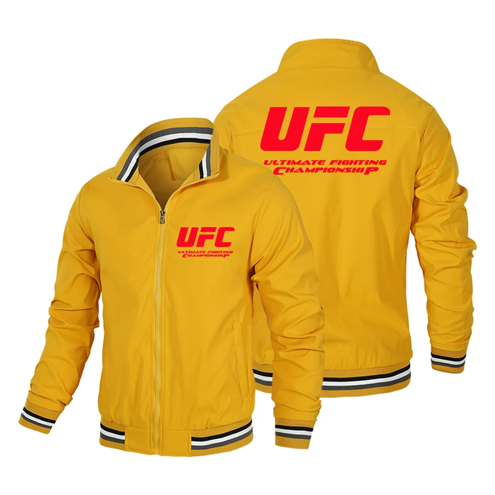 

Новая велосипедная мотоциклетная куртка Juan с логотипом UFC, мужская куртка, весенне-осенняя модная простая однотонная куртка на молнии с принтом UFC