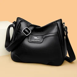 New Pu leather Waterproof Shoulder Bags Women Casual Crossbody Bag Multifunction Shopping Handbag Large Capacity Messenger Bag