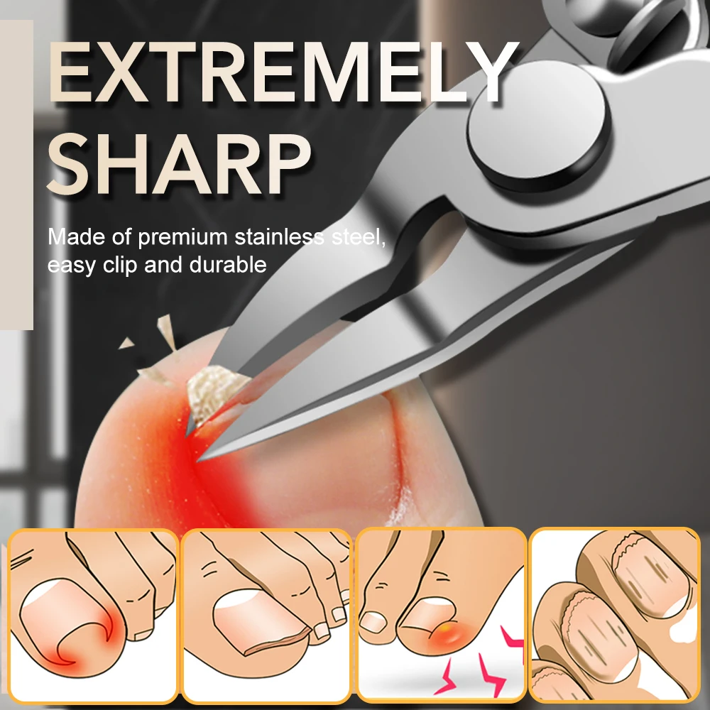 Home Salon Safe Nail Clipper Ingrown Toenail Curved Blade Compact Heavy Duty Stainless Steel Professional Precise Cutting Edge