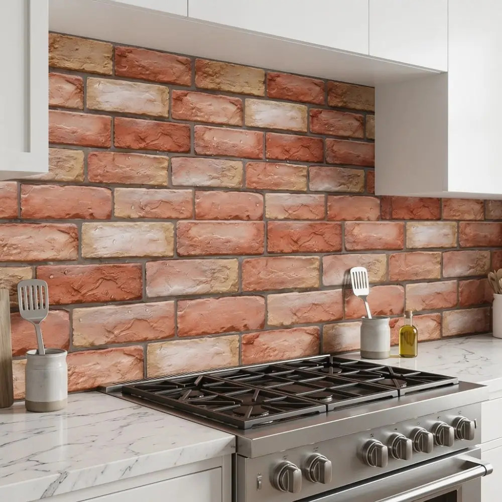 Waterproof 3D Imitation Brick Wall Stickers Moisture-proof 30cmX30cm Self-Adhesive 3D Wall Panel Self-adhesive Lightweight PVC
