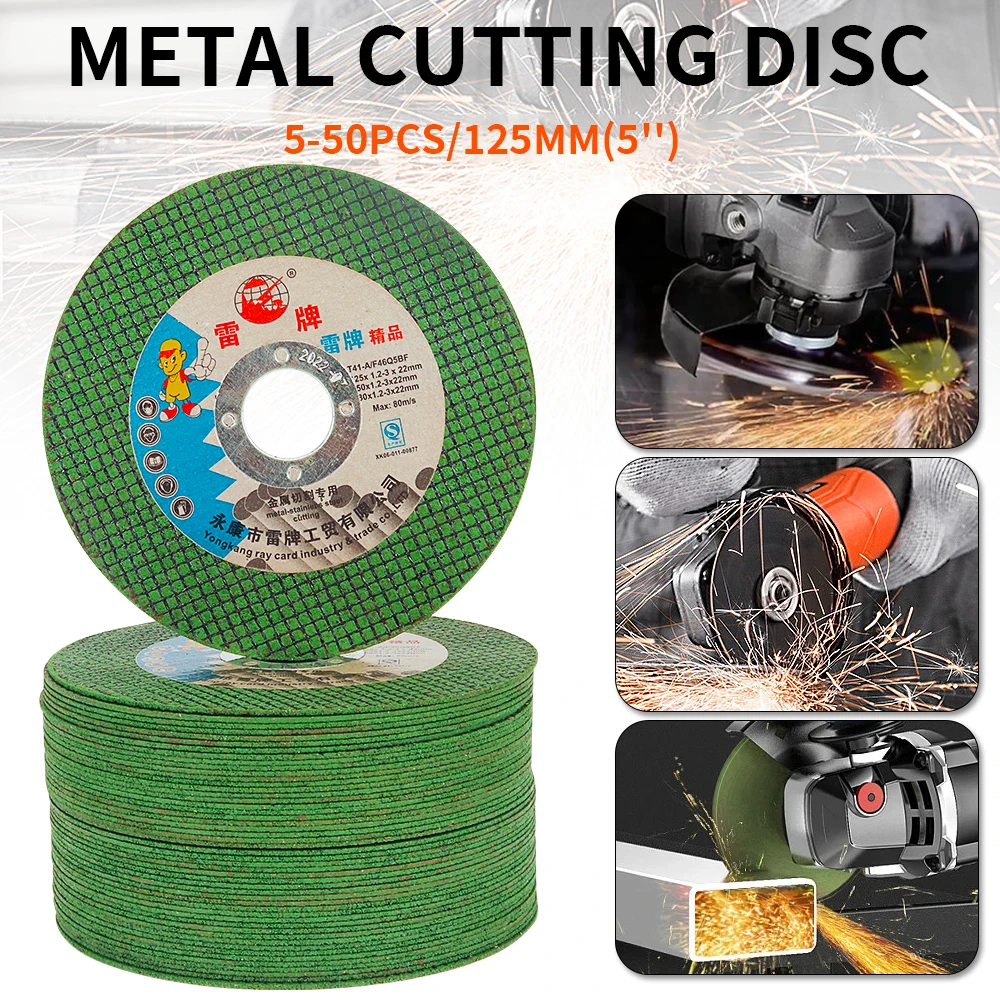 Disco de Corte de Metal a 50 Peças 125 mm Moedor de Ângulo Resina de Corte Malha Dupla Ultrafina Peça de Polimento Aço Inoxidável