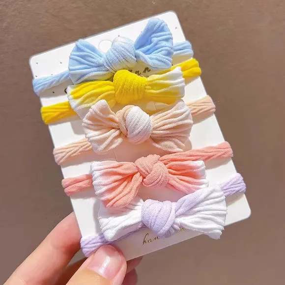 

6pcs/set Newborn Baby Headband Bows Nylon Baby Girl Headbands Elastic Soft Hair Bands for Children Hair Accessories Kids