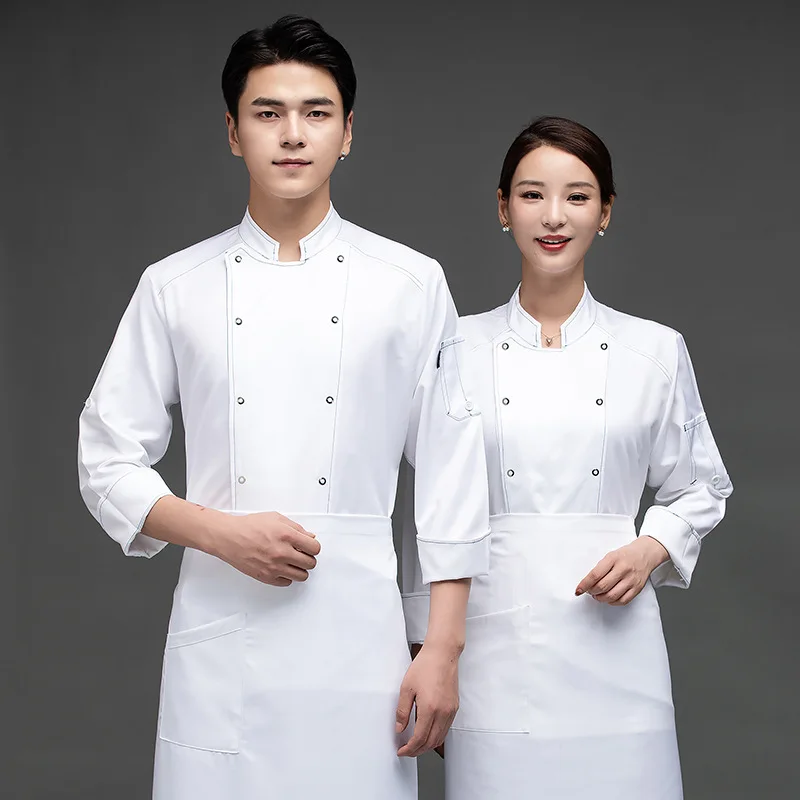 Chef-Kok Uniform Met Lange Mouwen Keuken Werkkleding Hotel Chef-Uniform Herfst-En Winterkleding Restaurant Kantine Uniform Chef Unifo