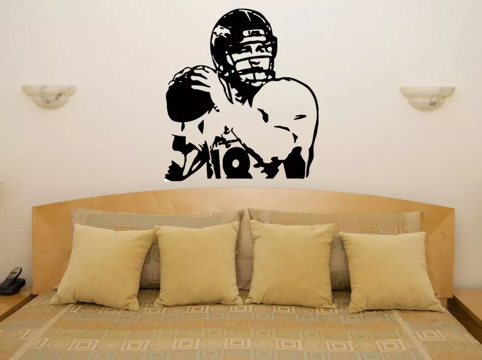 Peyton Manning Broncos Denver  footballer  football soccer  player self-adhesive  removable Wall Sticker Art  Decal   Decor