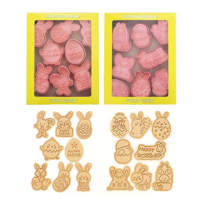 16Pcs Rabbit Easter Egg Hand Pie Molds Mini Cookie Baking Mould Dough Press Mold Tool Fondant Baking Tool for DropShipping