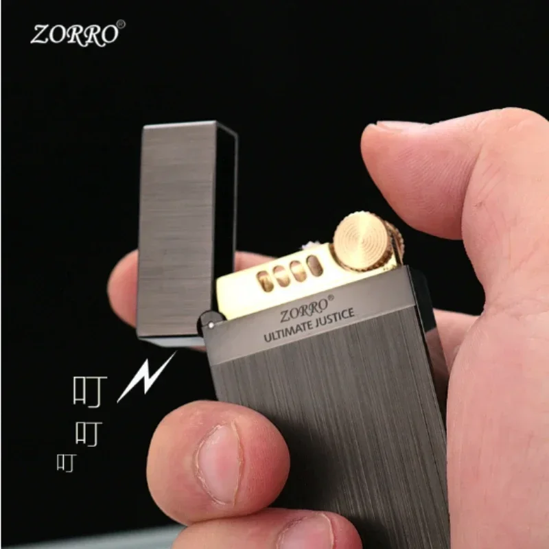 Zorro 552 Retro Loud Brass Personality Kerosene Loud Windproof Lighter Five Sided Carved Tang Grass Men\'s Gift