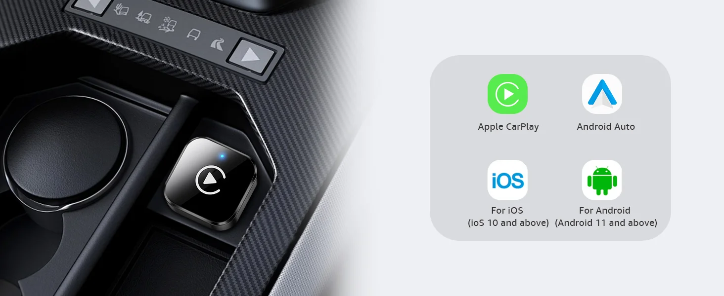 Kabelloser CarPlay- & Android Auto-Adapter, Plug & Play CarPlay-Dongle, Konvertiert Kabelgebunden zu Kabellos, Schnelle Auto-Verbindung, Keine Verzögerung – Detail 9