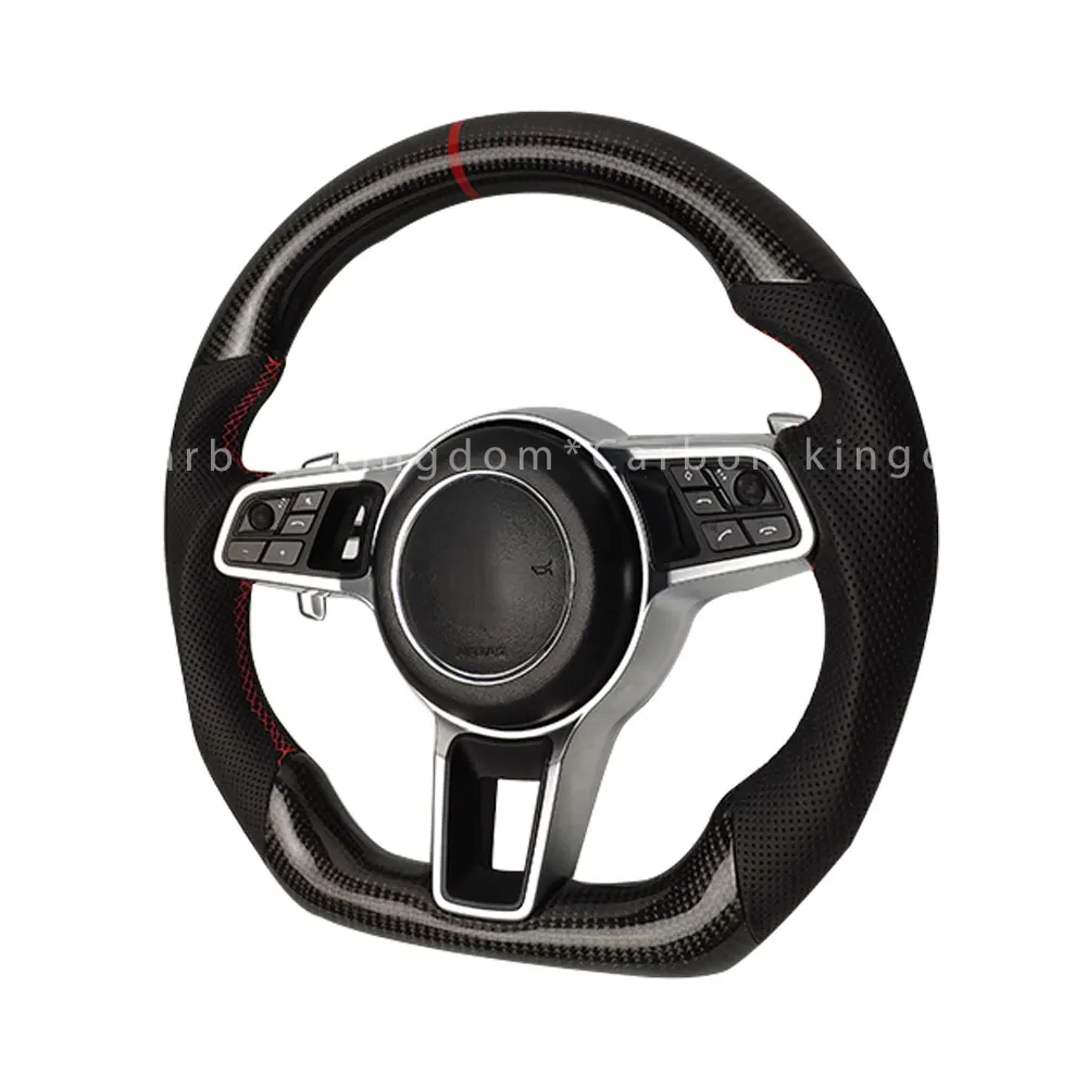 Para Porsche 911 971 996 987 997 volante de fibra de carbono genuino para volante Cayenne MACAN Panamera