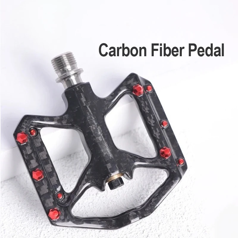 Carbon Fiber Bicycle Pedals Ultralight Non-Slip 3 Bearing for MTB Road Bike Waterproof Accessories