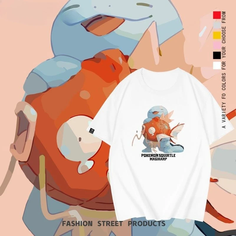 pok-e-mon-colaboracao-camiseta-de-manga-curta-dos-desenhos-animados-anime-johnny-tartaruga-carpa-rei-pok-e-mon-roupas-soltas-camiseta