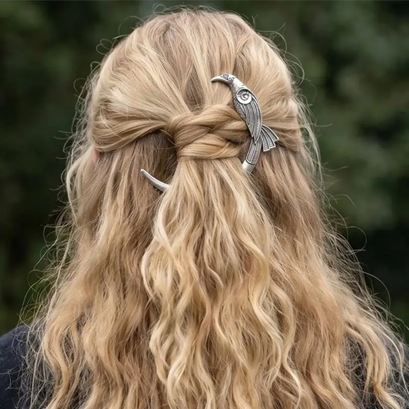 91AF Mythology Hair Crows Moon Designs For Historical Reenactment