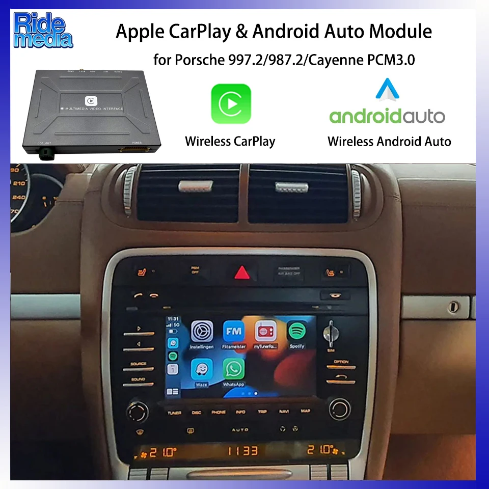 RideMedia PCM3.0 GPS Navigation System for Porsche 911 Turbo Carrera GT3 Targa 2009-2012 with Phone Call & Music APP Integration