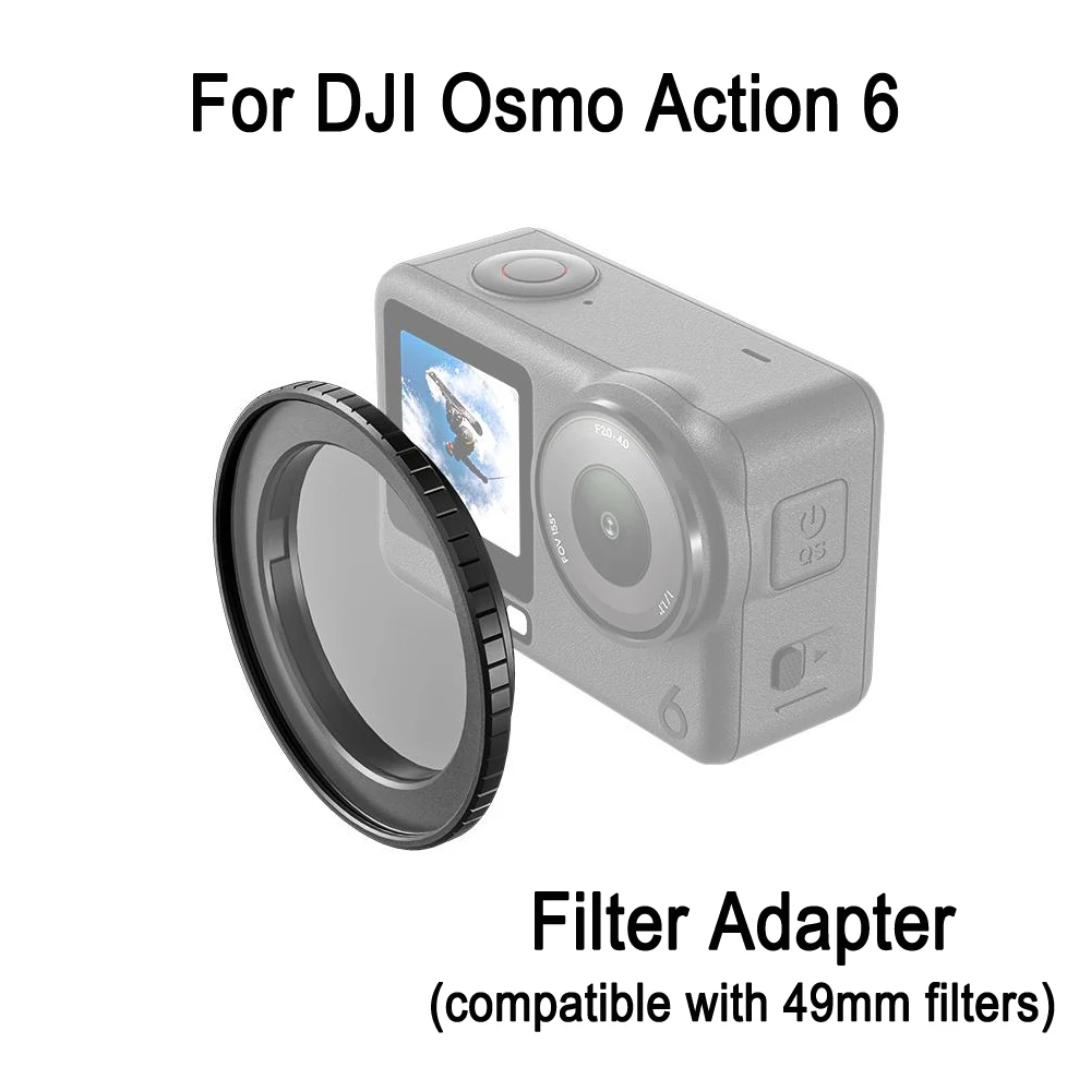 

PULUZ For DJI Osmo Action 6 Camera Filter Adapter Holder Metal Filter Frame, Compatible with 49mm Filter