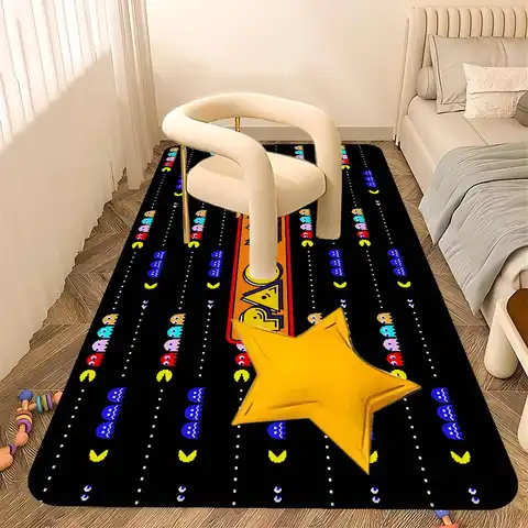 P-Pac M-Man Cartoon Game Bathroom Mat Non-Slip Laundry Room Mat Laundry Decor Balcony Child Living Room Toilet Rug