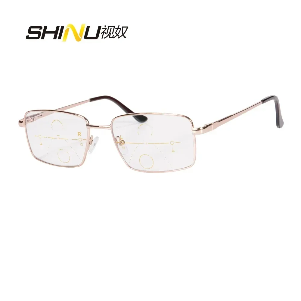 SHINU lunettes de Prescription pour Vision lunettes de lecture multifocales progressives hommes lunettes photochromiques pour myopie cadre en métal