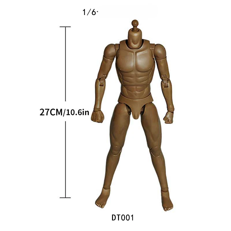 1/6 Scale Male Soldier Body DT001 DT002 DT003 Three Colors Model for 12 Inch Movable Action Toy Figure Doll Head Sculpt