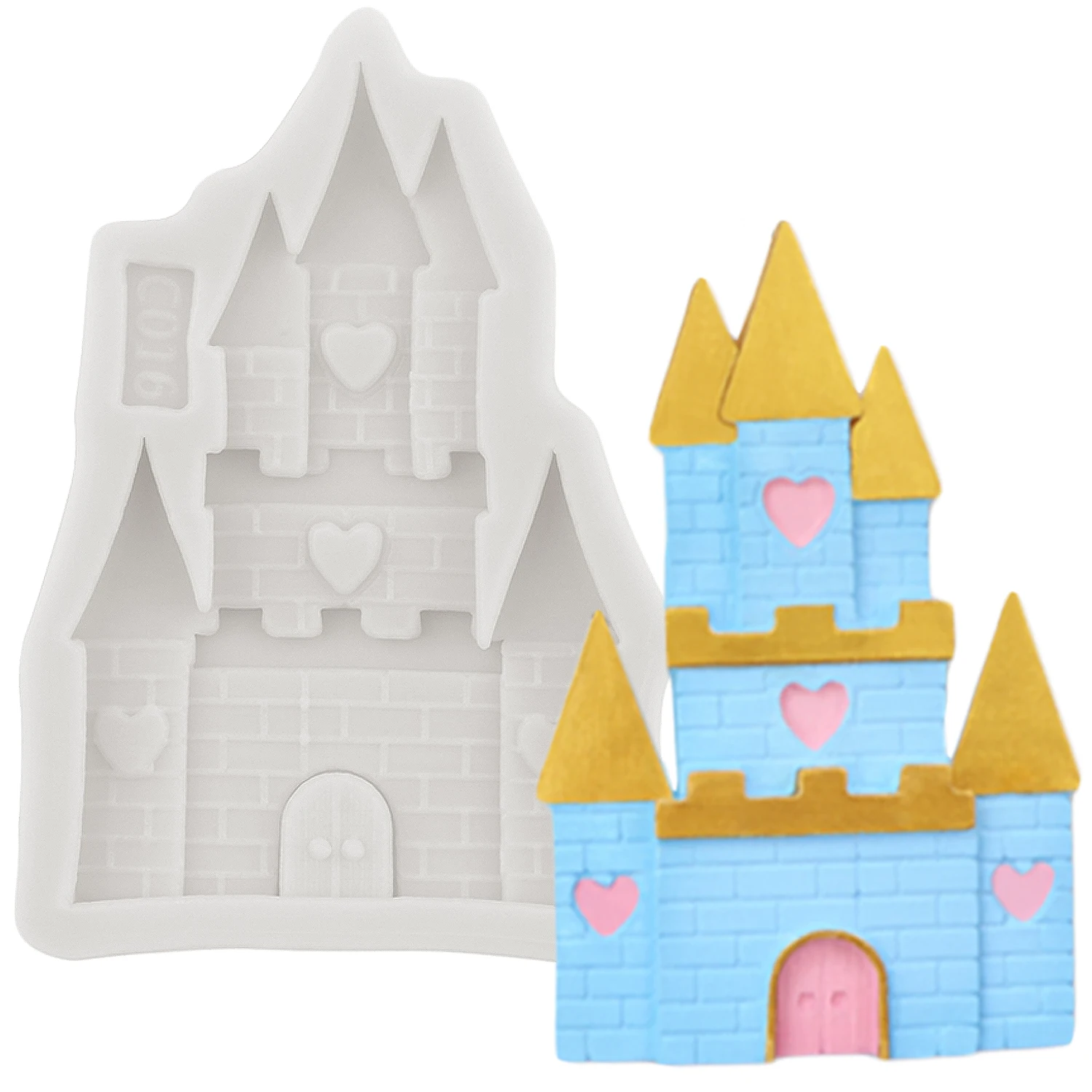 Princess Castle Silicone Molds 3D House Fondant Mold DIY Baby Birthday Cake Decorating Tools Candy Clay Chocolate Gumpaste Mould