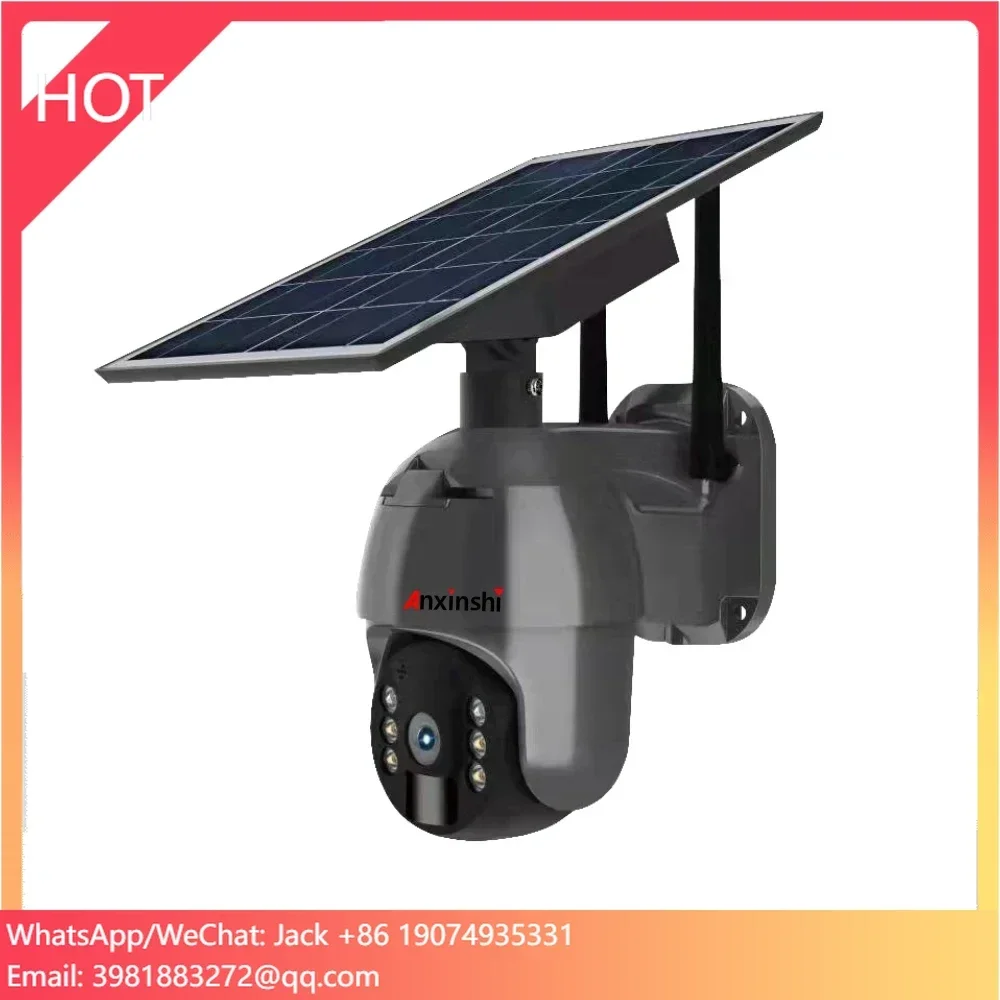

Anxinshi Solar Ptz Camera Outdoor IP66 4MP Cctv Solar Security Camera Solar Powered Wifi +4G DC 12V Cloud Storage H.265 CMOS