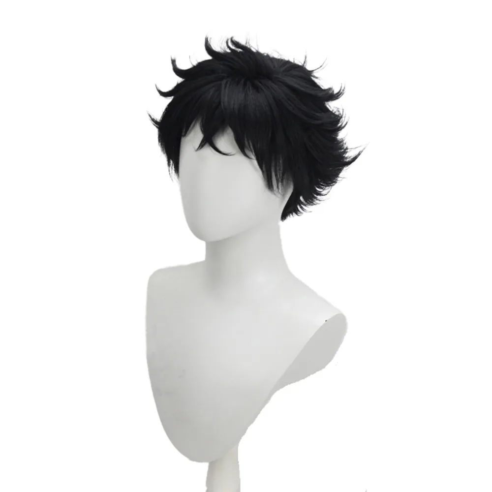 Kaito Kuroba Kaitou Kid 코스프레 가발 블랙 스파이키 애니메이션 헤어 의상