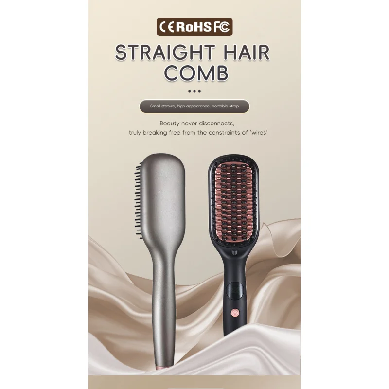Electric Hot Comb Multifunctional Straight Hair Straightener Comb Negative Ion Anti-Scalding Styling Tool Straightening Brush