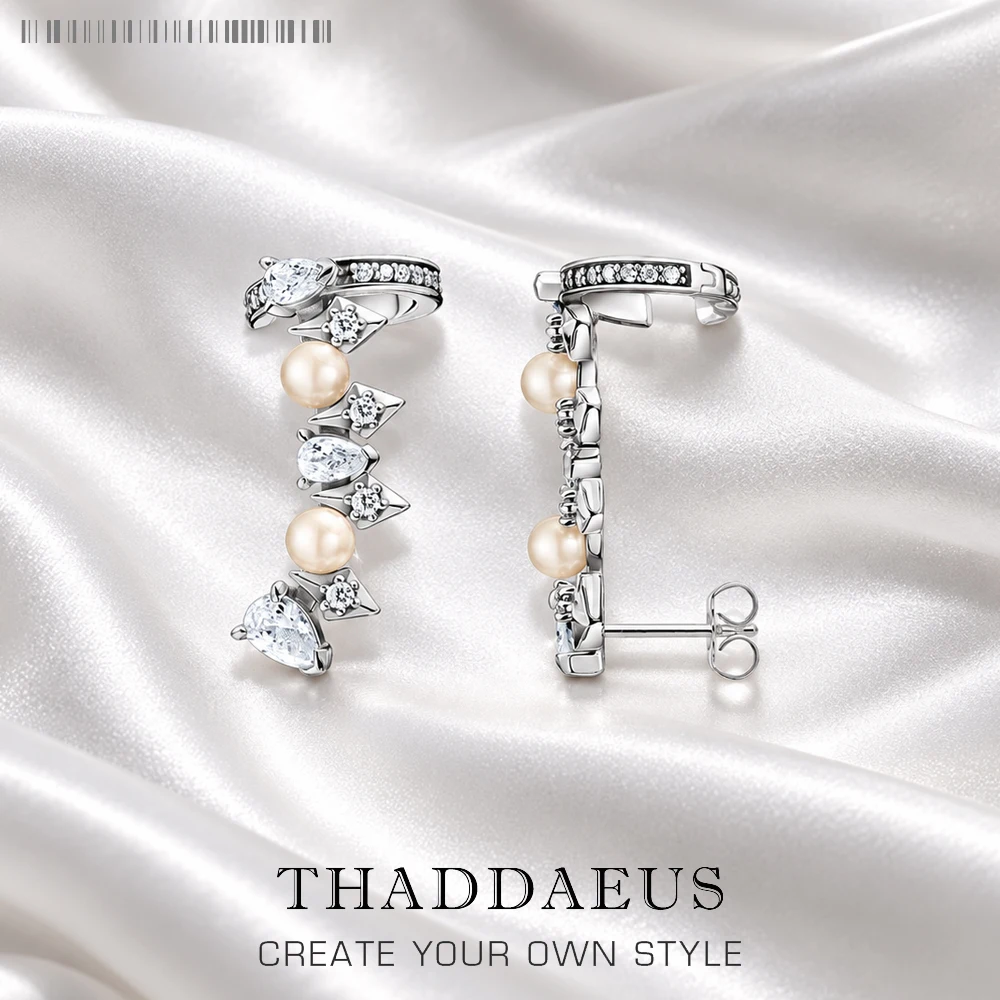 Stud Earrings Pearls and Ice Crystals,Europe Glam Fashion Jewerly For Women Vintage Gift In 925 Sterling Silver Super Deals