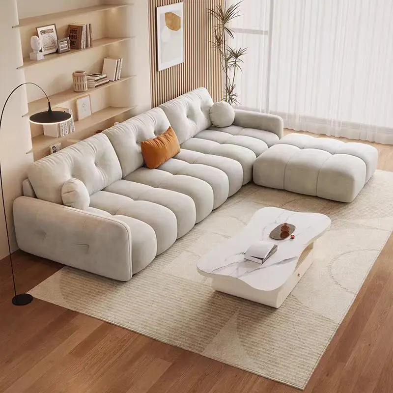 

@#2025 Luxury Living Room Sofa Set Stainless Steel Straight Shape Sofa Velvet Cloth Sectional Couch for Home