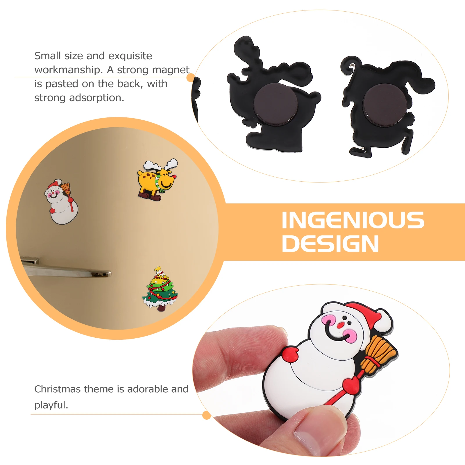 

10 Pcs Magnet Christmas Fridge Magnets Child PVC Soft Glue Refrigerator Stickers