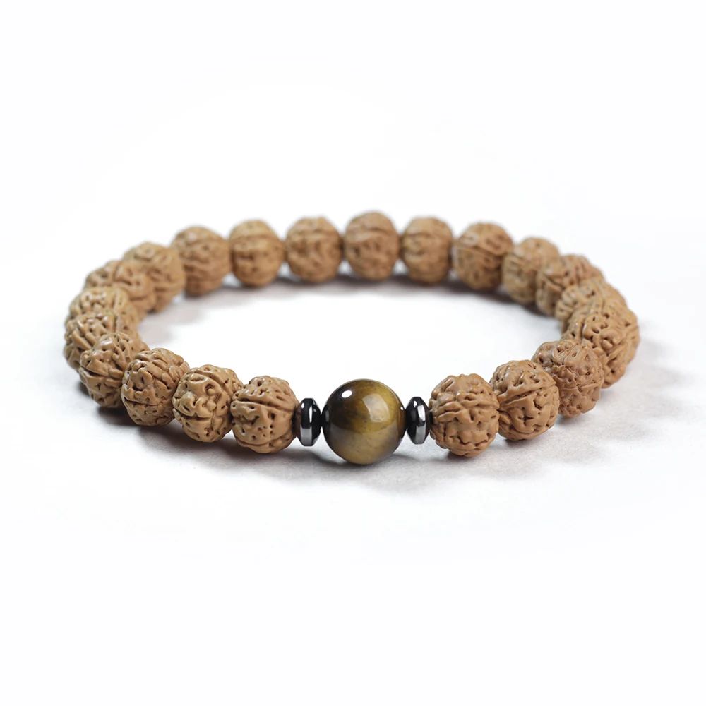 8-9mm rudraksha bracelet for men originalii,natural bodhi seed Bracelet for female Jewelry Unisex Yoga Meditation mala beads