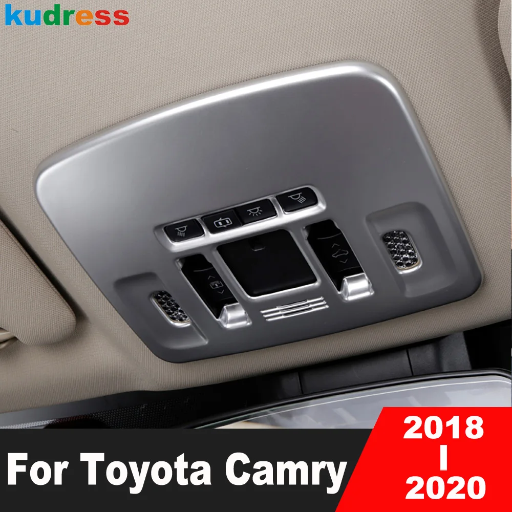 For Toyota Camry 70 2018 2019 2020 Carbon Fiber Car Front Rear Roof Reading Light Lamp Cover Trim Inteiror Molding Accessories
