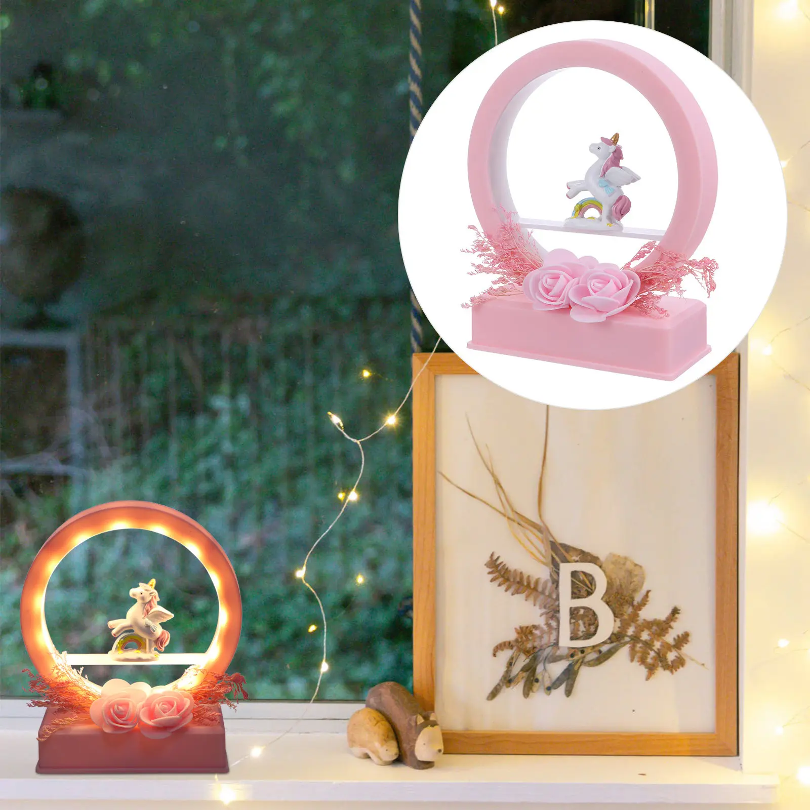 

1Pcs Music Box Night Lamp Resin Desktop Lamp for Bedroom Room Home Decor Romantic Ambient Light Night