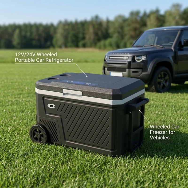 Heavy Duty 40L 50L Portable Car Fridge Freezer 12V 24V 110 240V Battery for RV Truck Camper Van Camping Partsn
