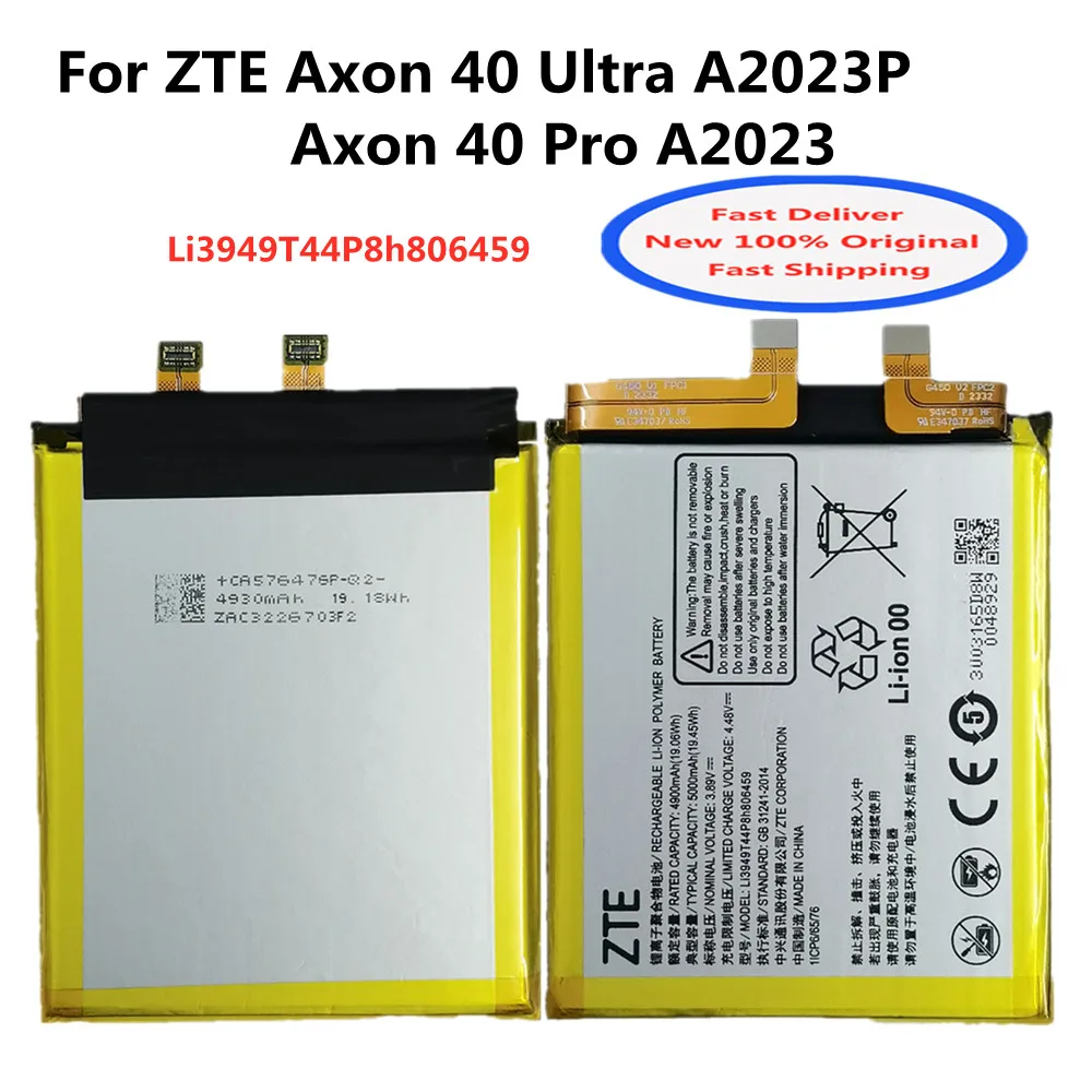 5000mAh Original Li3949T44P8h806459 Battery For ZTE Axon 40 Ultra A2023P /For ZTE Axon40 Pro A2023 Mobile Phone + Free Tools