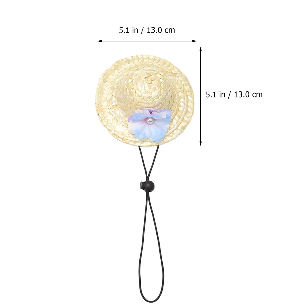

1 set 1 Set Hawaiian Pet Hat Garland Polyester Dog Cat Straw Cap Summer Beach Vacation Costume For Small Dogs Fashion Pet Caps