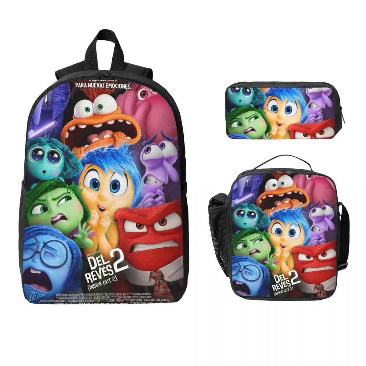 

Inside Out Backpack Student Boys Girls BookBag School Bag Computer Shoulder Bags 3ps Insulated Lunch Bag Pencil Case