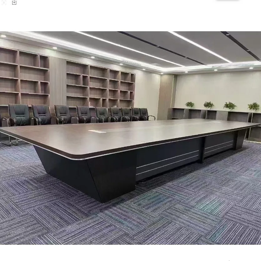 طاولة مؤتمرات كبيرة وحديثة وبسيطة، طاولة تدريب طويلة، شريط تفاوض مستطيل، تصميم طاولة غرفة الاجتماعات