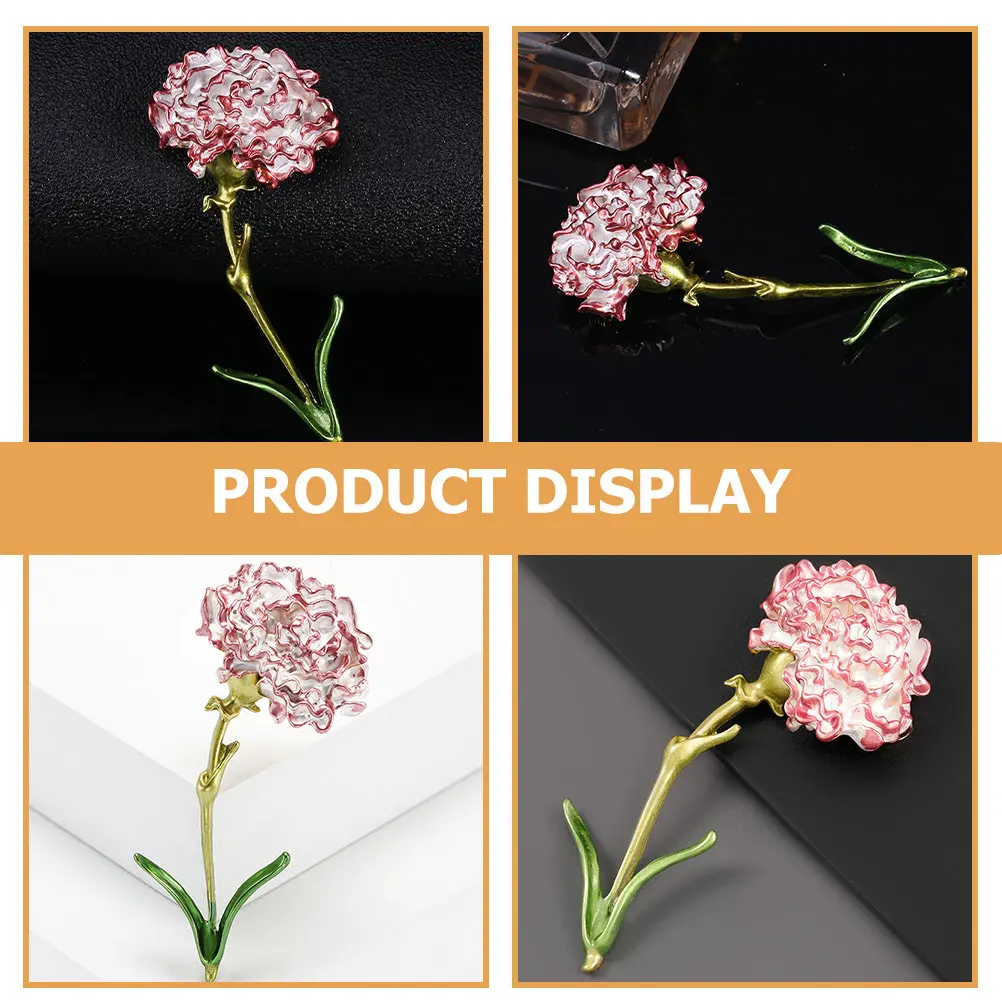 Carnation Brooch Pin Flower Lapel Pin Exquisite Alloy Clip Sweater Dress Shawl Cardigan Clothes Flower Brooch Jewelry Women