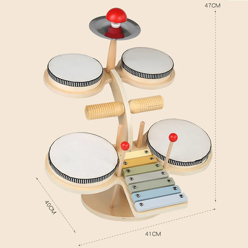 Dzieci interesują zabawki muzyczne drewniana ręka perkusja wczesną edukację dziecka Instrument perkusyjny dwupokładowa estrada zabawka